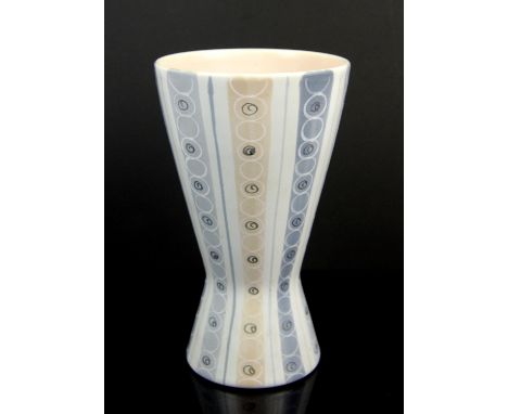 Poole vase, circa.1960, pattern X/PLC, printed and hand painted marks to base, 19.5cm highCondition Report:  Light surface gr