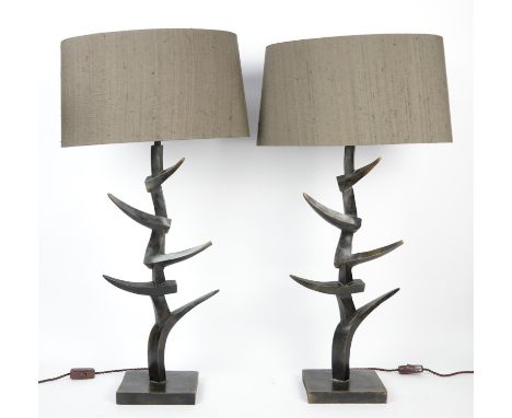 Porta Romana, a pair of 'Pioche' lamps, 67cm high including fittings, with shades(2)Condition Report:  These lamps are being 