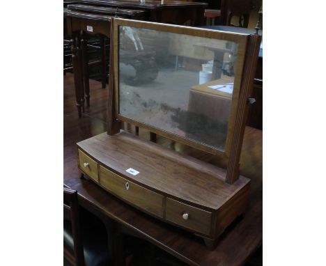 VICTORIAN MAHOGANY THREE DRAWER DRESSING MIRROR 