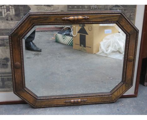 OAK FRAMED BEVELLED WALL MIRROR 