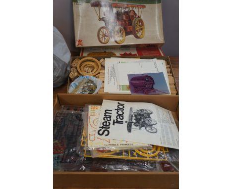 Model kit gypsy caravan together with a model kit steam tractor engine 