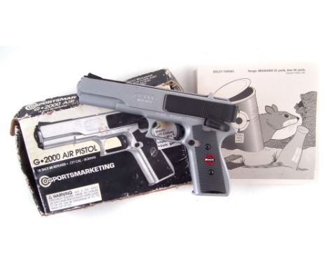 Sportsmarketing G-2000 .177 air pistol with box with targets and pellets. No licence required to buy this item, purchaser mus