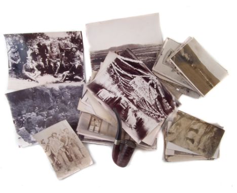 Collection of Boer war photographs , fifty eight in total including scenes titled 'Spionkop after the battle, Na De Slag', 'B