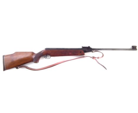 Feinwerkbau Sport 127 .22 air rifle, serial number 22239, with chequered pistol grip stock, fitted with leather sling, 110.5c