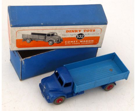 Dinky toys Comet wagon with hinged tailboard, in two tone blue with blue box and pictorial label and red hubs.Condition repor