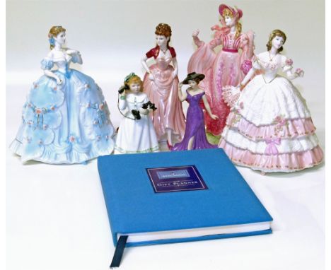Four Coalport ladies, a Royal Worcester figure and a Royal Doulton figureCondition reports are not available for the Interior