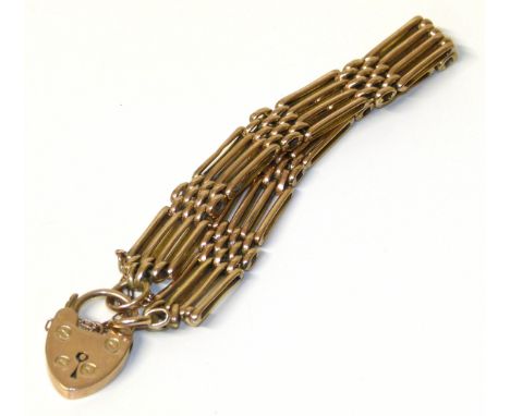 A 9ct gold 4-bar gate broochCondition reports are not available for the Interiors Sale.