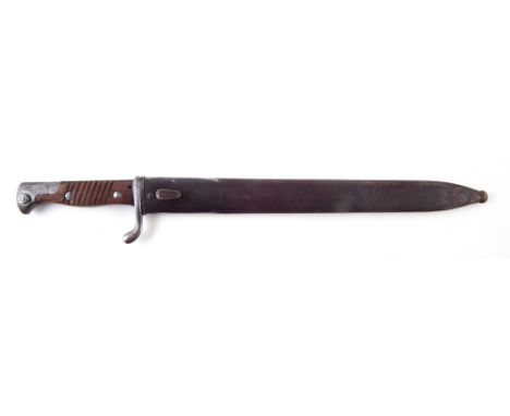 German 98/05 bayonet re-issued to The Air Force, with unmarked and scabbard, the bayonet pommel engraved R.L.M. (Reichs Luftf