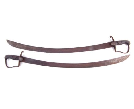 Two 1796 pattern light cavalry sabres , one by Osborn and Gunby, the other without maker mark but with E33 to langet, (2) 95c