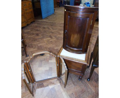 Corner cupboard, box commode and dressing table mirrorCondition reports are not available for the Interiors Sale.