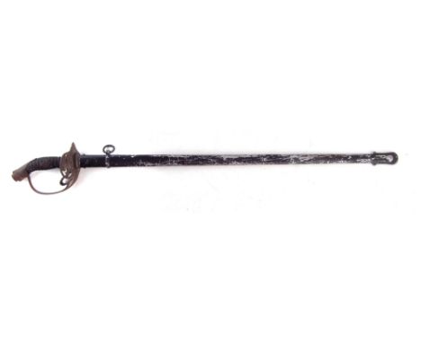 Prussian WW1 era 1889 pattern officer's sword and scabbard, by ACS Alexander Coppel of Solingenwith folding grip bearing eagl