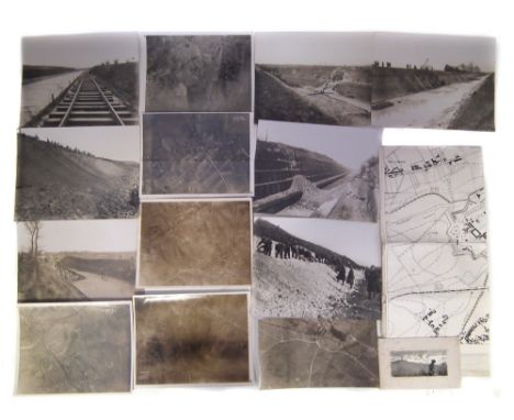 Collection of WW1 aerial photos, construction photos and maps, collected by an unknown Royal Engineer, relating to the Cabrai