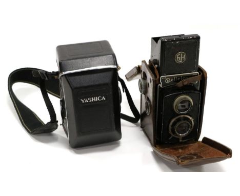 Rolleicord (Franke & Heidecke) TLR Camera with Carl Zeiss Jena Triotar f3.5 75mm lens (in leather case) together with a Yashi