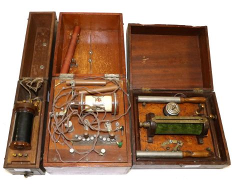 Electric Shock Machines (i) Medical Supply Association (ii) L Miller (iii) another example with 'Dunlop Tyres' on electrodes 