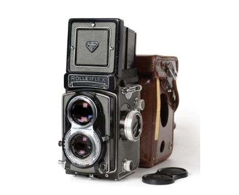 Rolleiflex Model T Camera Grey no.2151795, in leather case