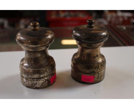 Pair of 20thC Silver Salt and Pepper grinders 