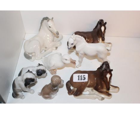 Collection of USSR, Copenhagen and Nao figures inc. Horses, Dogs etc 