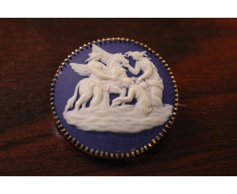 Jasperware type Cameo with Silver surround 