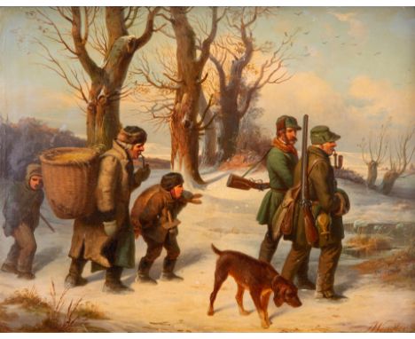 FREIDRICH MORTIZ WENDLER (GERMAN 1814-1872),Hunting Scene 24 x 32 (9 1/2 x 12 1/2 in.) [sight]signed lower right CONDITIONObs