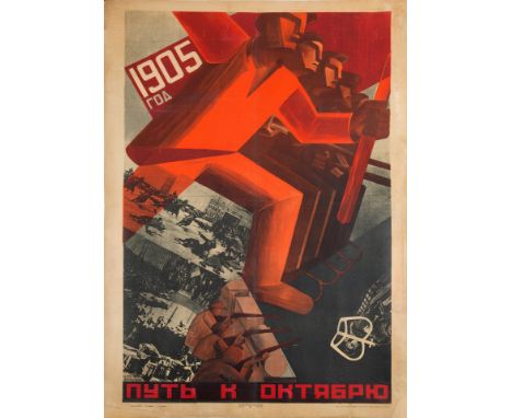 [KULAGINA] FROM AN IMPORTANT COLLECTION OF BOOKS AND NEWSPAPERS WITH DESIGNS FROM KLUTSIS (1905. THE PATH TO OCTOBER, 1929)VA