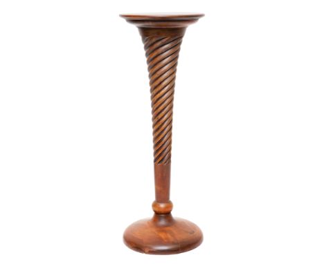 COLONIAL-REVIVAL STAINED HARDWOOD PEDESTAL, LATE 19TH CENTURYlate 19th century  colonial revival stained hardwood rope twist 