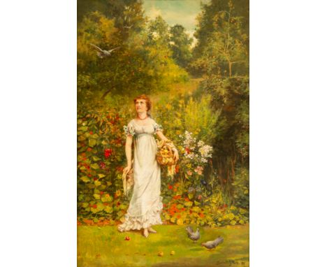 LASLETT JOHN POTT (BRITISH 1837-1898)Portrait of a Young Lady , 1885 oil on canvas 76.5 x 51 cm (30 1/8 x 20 1/8 in.) signed 