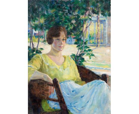 LOUISE ELEANOR ZARING (AMERICAN 1872-1970)A Portrait of Eleanor , oil on canvas 94 x 69 cm (37 x 27 in.) titled and inscribed