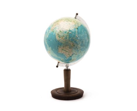 A ROTATING GLOBE
On a wooden base
43cm high x 36cm diameter
Condition: Signs of wear commensurate with age and use, moderate 