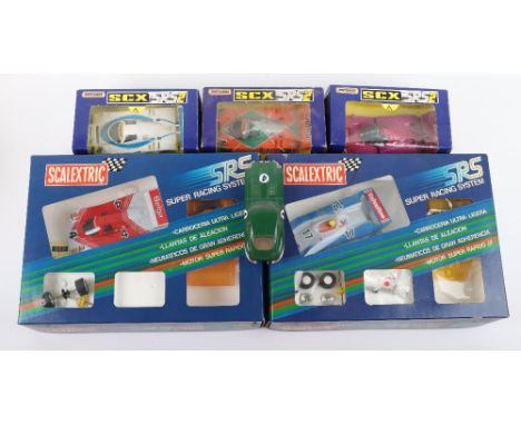 Scalextric SR5 Super Racing System, made in Spain boxed Ref: 7009 Can Am Valvoline,Ref: 7011 Porsche 956 Belga, plus boxed SC