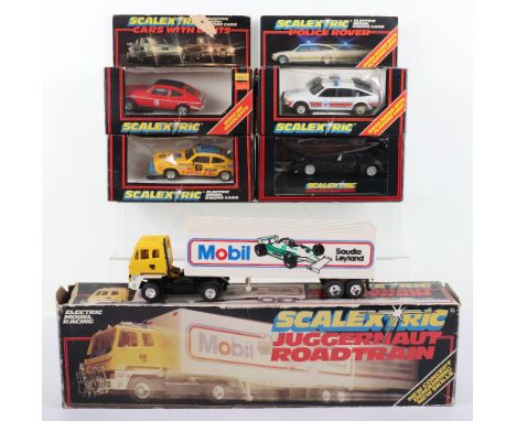 Scalextric boxed Slot Cars, circa 1990: C315 Police Rover, siren sound with flashing light,C.300 Capri 3 Litre, without light