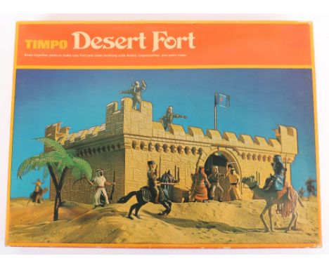 Timpo 1500 Desert Fort Set, with guard house, two palm trees, three standing French Foreign Legion, one mounted, three stand 