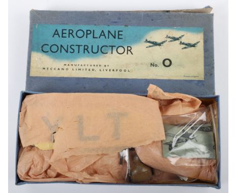 Meccano Aeroplane Constructor Outfit No.O  Light Seaplane, cream/red/blue tin plate body G-EYLT complete with pilot, instruct