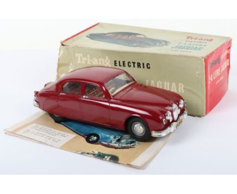 Tri-ang Electric 2.4 Litre Jaguar 1/20 scale, plastic construction model with metal fittings, maroon, in excellent original c