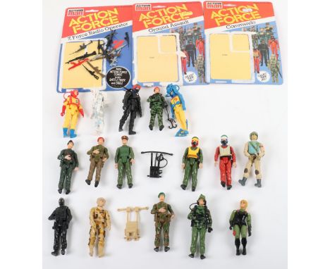 A Quantity of Action Man Palitoy Action Force Mini Figures and Vehicles, including: sixteen action figures, complete with wea
