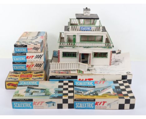 Scalextric Kits, Racing Pit K/701, K/705 Spectators Stand, Merit Racing Car Assembly Kit 1948 Maserati 4, 4 x Scalextric Kits