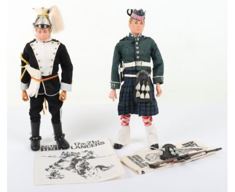 Vintage Palitoy Argyll and Sutherland Highlanders Action Man, on a good blond flocked hair, fixed hands doll, jacket, kilt, 2