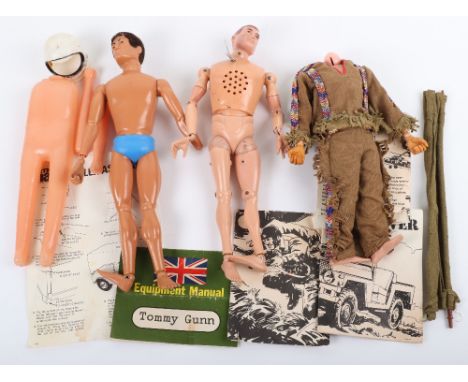 A Quantity of Vintage Action Man Uniforms,Boots,Accessories &amp; Dolls, all in fair to excellent used condition. (A.Lot)