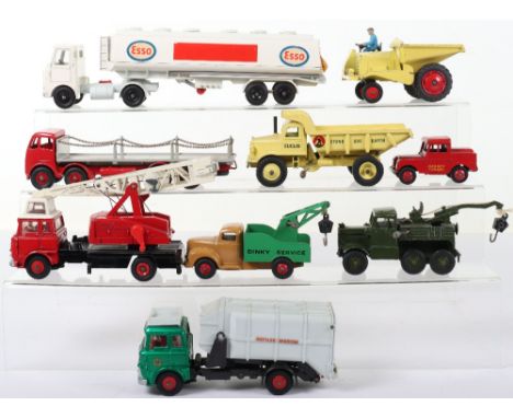 Dinky Supertoys 905 Foden flat truck with chains and other vehicles, 905 Foden flat truck with chains red cab and chassis, gr