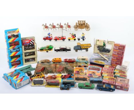 Quantity Of Matchbox 1:75 Superfast Models including: MB4 57’ Chevrolet, MB 13 Snorkel Fire Engine MetroFire Dept,MB17 London