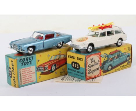 Two Boxed Corgi Toys, 241 Chrysler Ghia L.6.4, light metallic blue body, red interior, shaped spun wheel hubs, in good origin