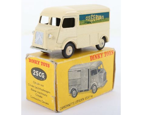 French Dinky Toys 25CG Citroen 1200 Kg H Van ‘CH Gervais’ cream body/wheel hubs, in near mint original condition, yellow illu