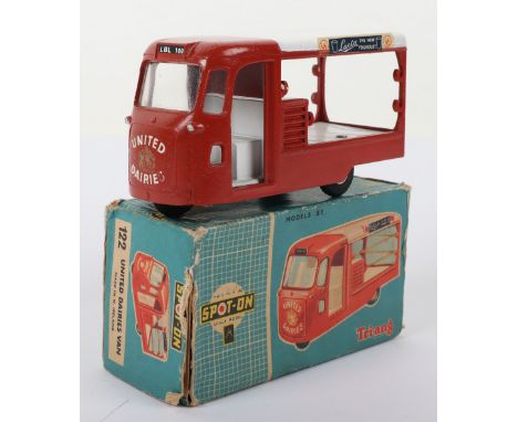 Triang Spot On Model 122 United Dairies Van, dark red/white body ‘Lacta The New Yoghourt’ in near mint original condition, mi