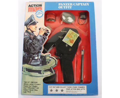 Vintage Action Man German Panzer Captain Outfit, in mint carded original condition, slight edge/age wear to outer card, with 