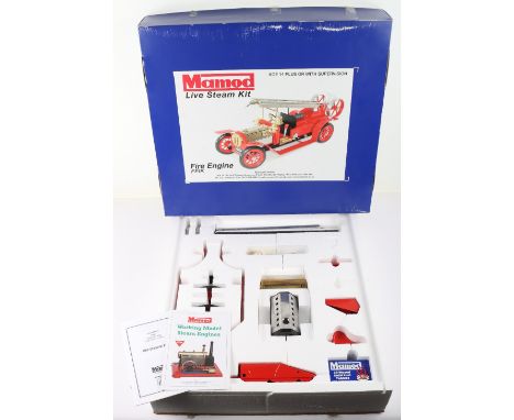 A Mamod Live Steam Kit Fire Engine, FEIK complete, unmade, with instruction, polystyrene base, blue illustrated lidded box, i