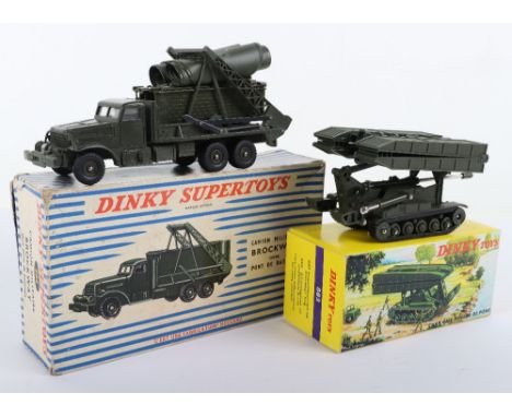 Boxed French Military Dinky Toys 883 AMX 13 Bridge Layer, complete with instruction leaflet, with illustrated lidded box, in 