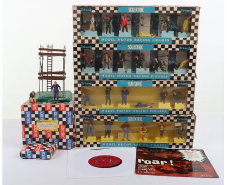 Vintage Scalextric Accessories, including: Boxed F300 Track officials and Pit crew,F301 Spectators and press photographer,  F