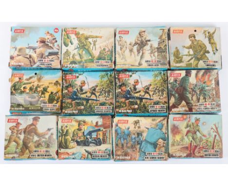 Quantity of Boxed Airfix Plastic Soldiers &amp; Accessories, including: H0-00 Pontoon bridge, W.W.1 German Infantry, British 