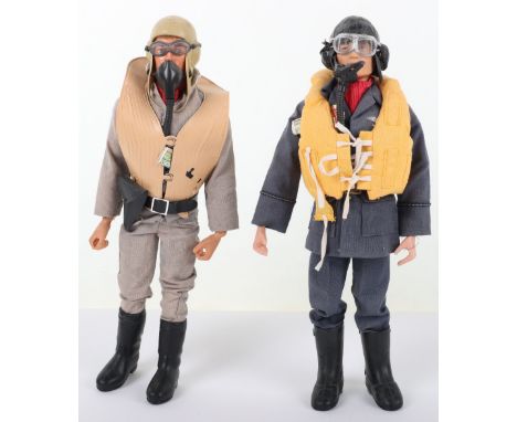 Palitoy Vintage Action Man German Luftwaffe Pilot, on blond flocked hair, gripping hands, eagle eyed doll, flying helmet, oxy