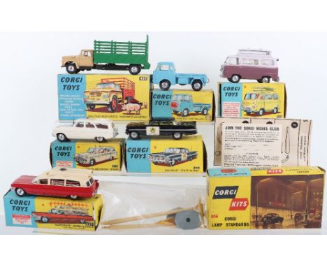 Six Boxed Vintage Corgi Toys, including: 223 Chevrolet State Patrol, 409 Forward Control Jeep,419 Ford Zephyr Motorway Patrol