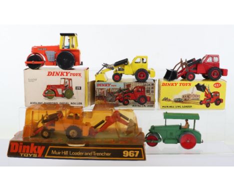 Dinky Toys Construction Vehicles, 279 Aveling-Barford Diesel Roller, orange/yellow body, black rollers, some oxidation to pai